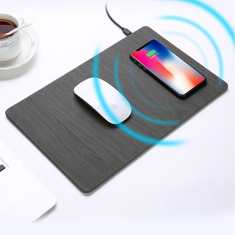 PU Leather Wireless Charging Mouse Pad