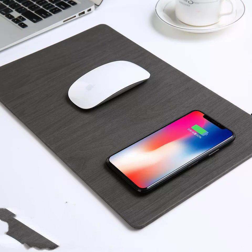 PU Leather Wireless Charging Mouse Pad