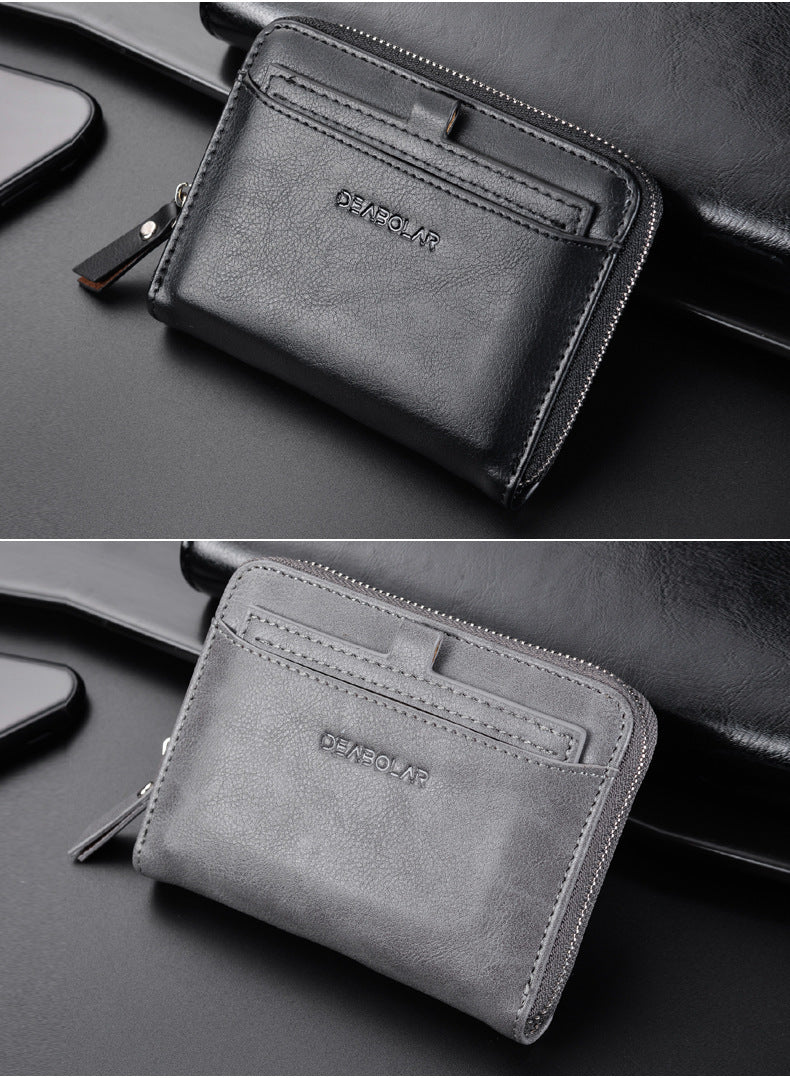 PU Waterproof Retro Multi-Card Clip Wallet