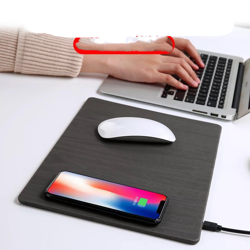 PU Leather Wireless Charging Mouse Pad