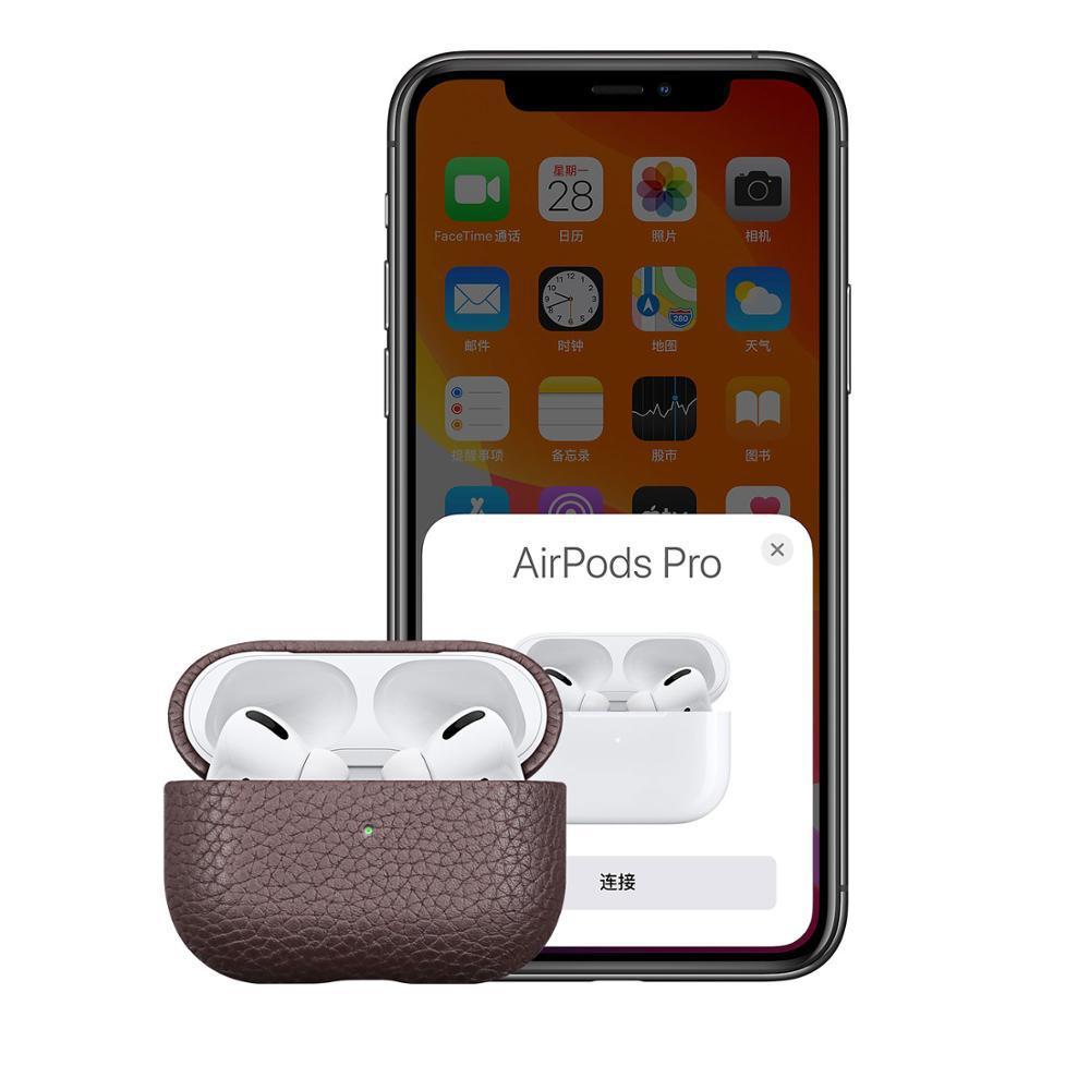 Portable Leather Litchi Pattern Earbuds Case