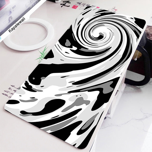 Large Retro Black And White Mousepad