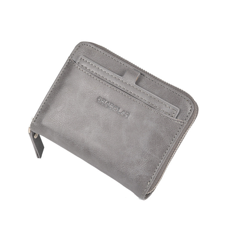 PU Waterproof Retro Multi-Card Clip Wallet