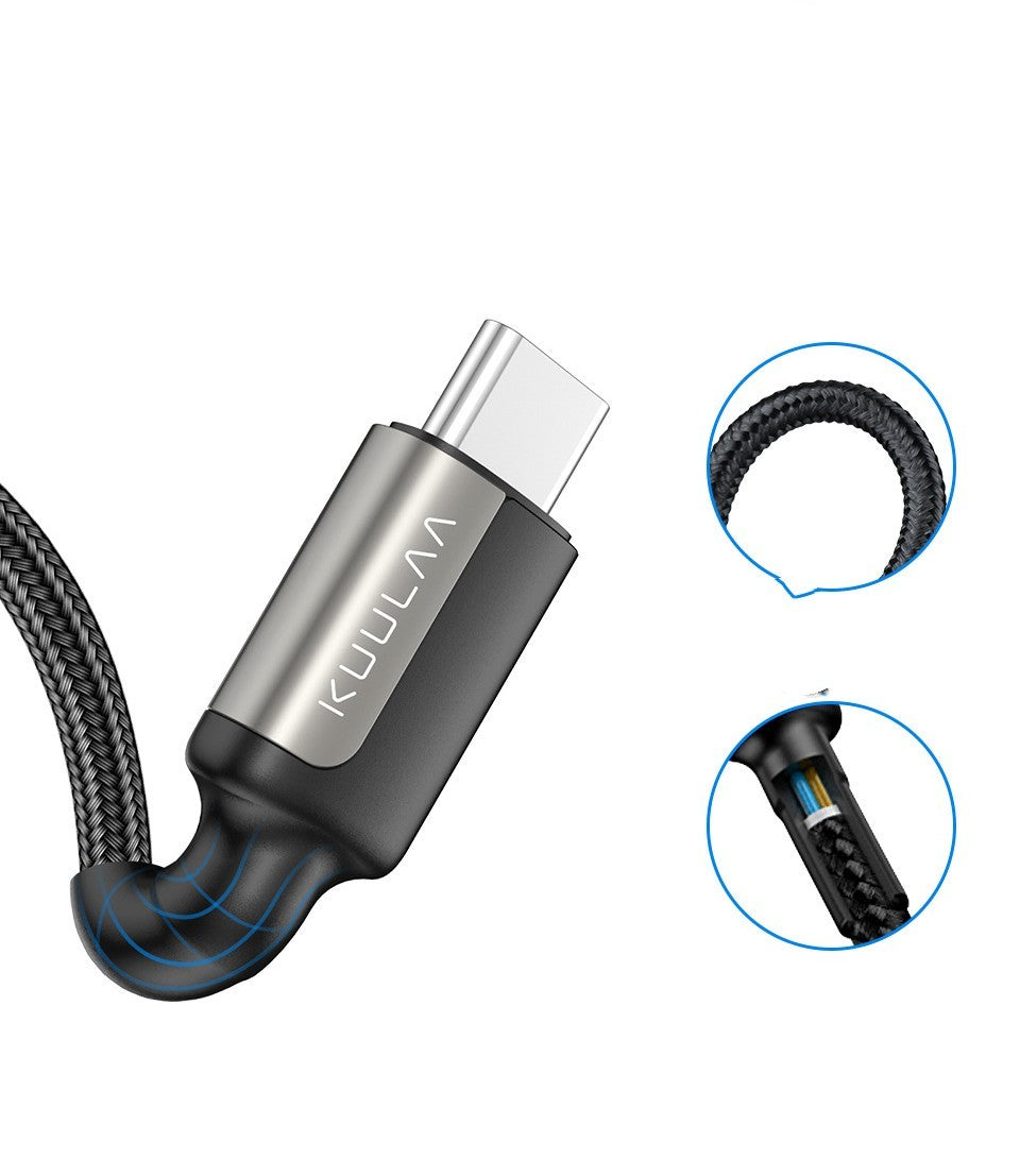 3A Fast Zinc Alloy Type-C Braided Data Cable