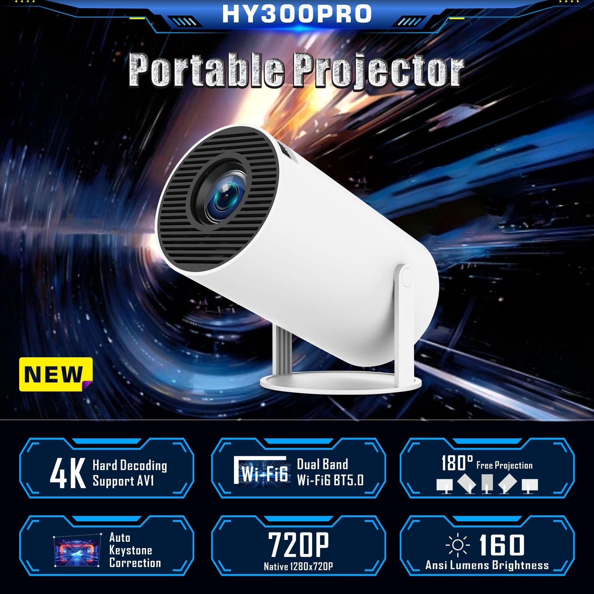 Portable HY300 Home Pro Projector