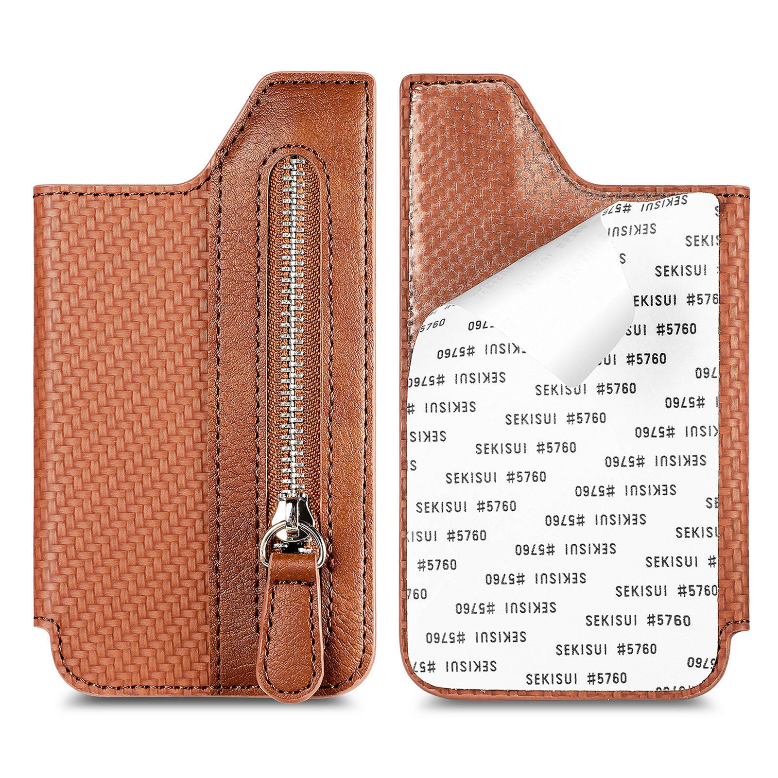 Adhesive Zipper Magnetic Snap Card Holder